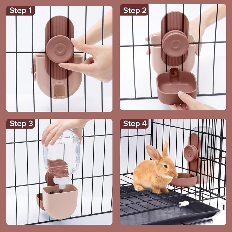 Kenond 28oz Hanging Automatic Rabbit Water Bottle, Guinea Pig Water Bottle No Drip, Gravity Water Dispenser for Cage, Suitable for Guinea Pig, Bunny, Hamsters and Other Small Animals(Pink) - Image 5